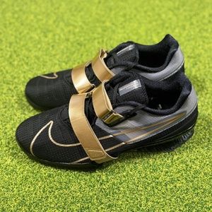 Nike Romaleos 4 Size 14 Weightlifting Shoes Black Metallic Gold CD3463-001